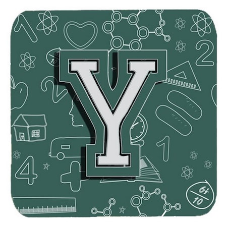 Letter Y Back To School Initial Foam Coasters- Set Of 4